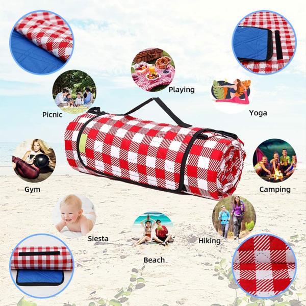 Outdoor Sand Proof Beach Tote Portable Picnic Mat 120*135cm