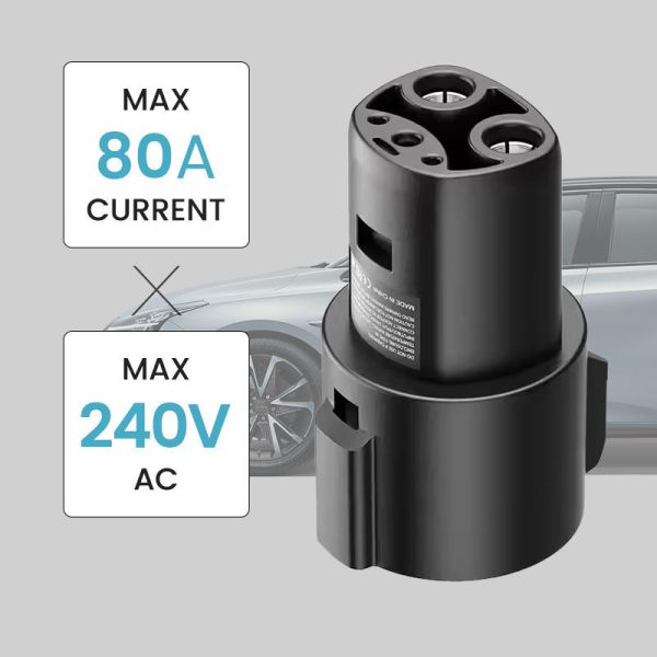 EV Charger Adapter for Tesla 3 S X Y Supports Fast Charging with 240V AC 80A Current Performance in Extreme Temperature Ranges