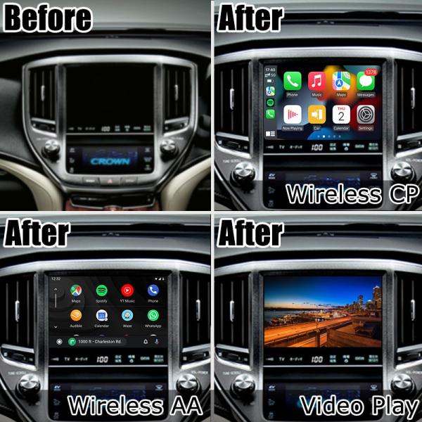 Подъем мультимедийной системы беспроводного carplay андроида стиля OEM спортсмена кроны S210 AWS215 GWS214 Majesta Тойота автоматический ВСПОМОГАТЕЛЬНЫЙ