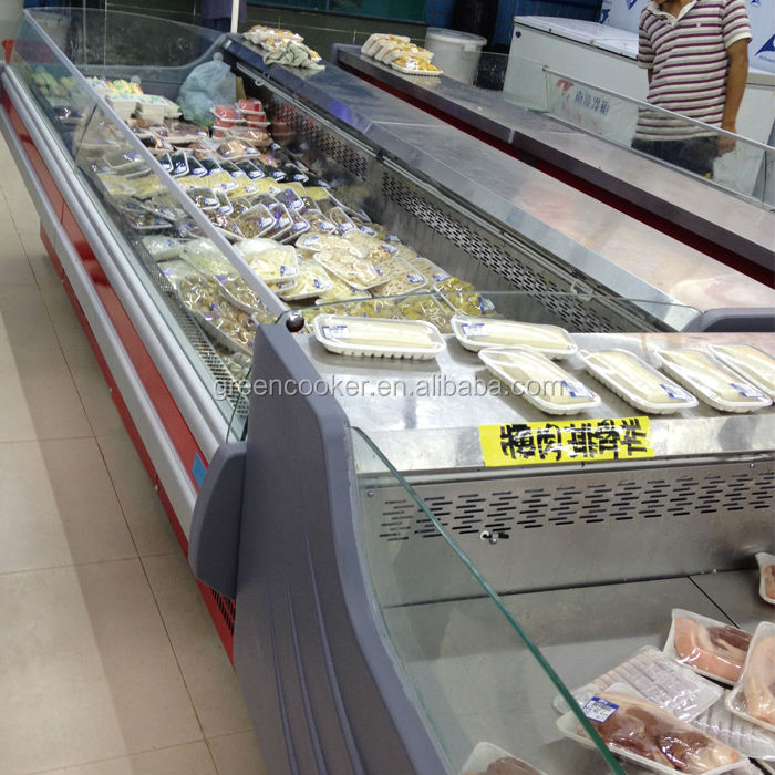 Рыба Мясо морепродукты Дисплейный стол холодильник Витрина для супермаркетов холодильник горизонтальный