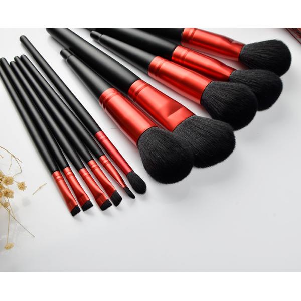 Щетка нейлона набора щетки макияжа черной деревянной ручки полная материальная Гентле касание