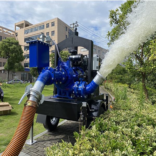 Mobile Water Pump  Easy To Move  Dry Priming Pump 6 Inches Diesel Water Pumps For Irrigation