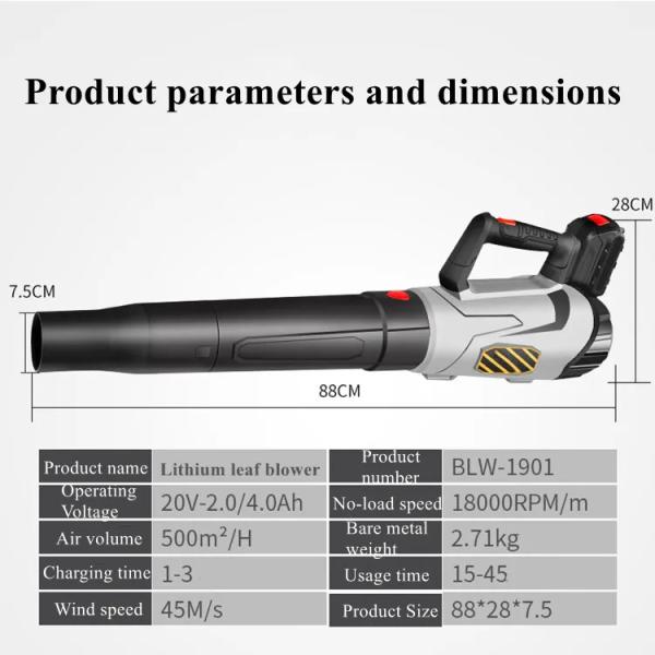 Electric Cordless Garden Leaf Blower Battery Powered For Lawn Care