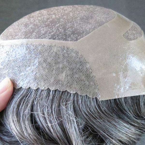 Lace ou PU Homme Toupe à cheveux réels Toupe à cheveux personnalisable