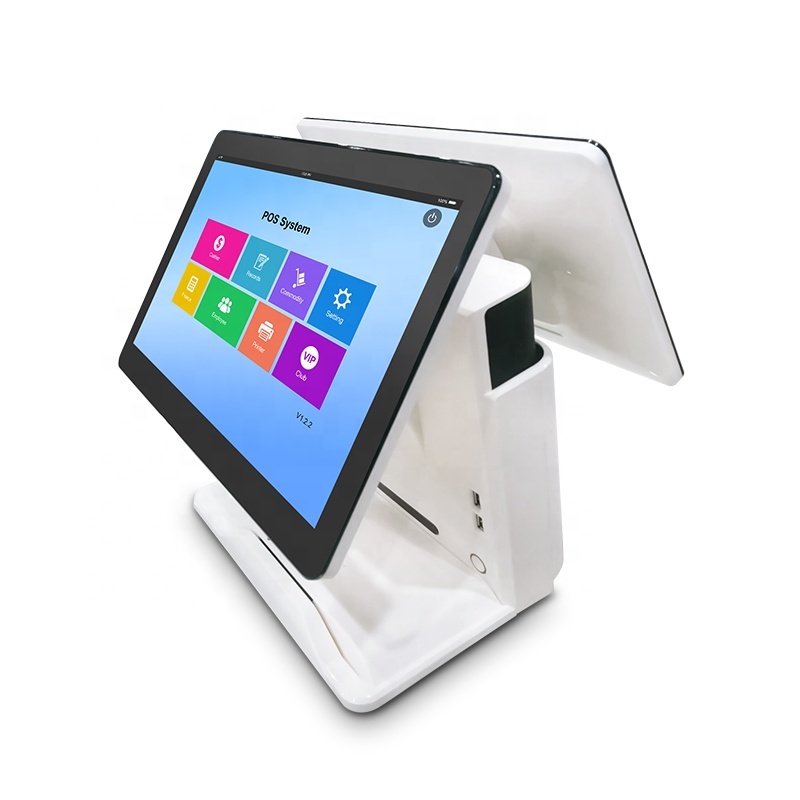 Retail Supermarket Android POS Terminal With Dual Touch Screen