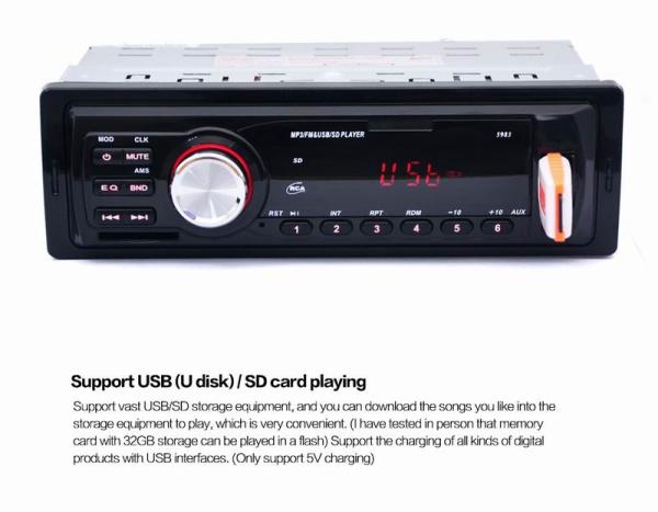 Ouchuangbo car mp3 media player audio stereo with radio USB SD aux 5v charing