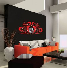 Reusable Home Decor Acrylic Heart Wall Sticker Clock 10D047