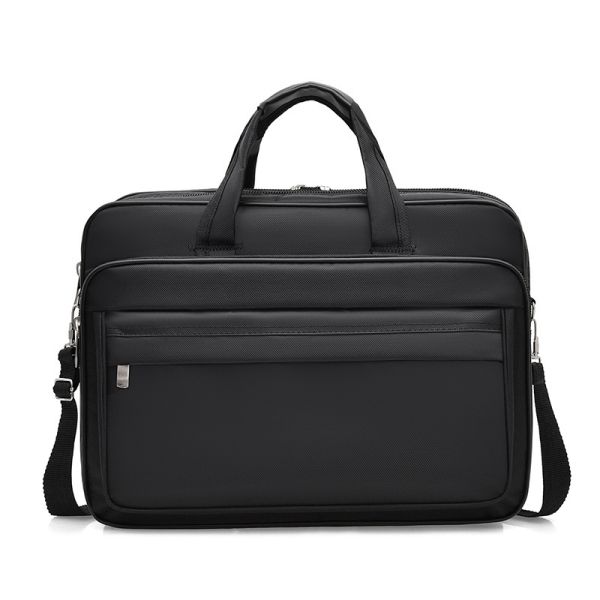 Business Briefcase Men's Laptop Black Bags Canvas Large Capacity Document Business Travel Crossbody Tool Kit with Custom LOGO