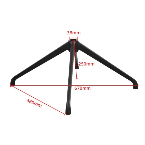 Office Ergonomic Aluminum Alloy Office Chair Metal Base 38mm Air Spring With Center Hole 670mm Diameter