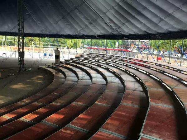 Special Customized PVC Event Tent , Red And Yellow PVC Tarp Tent Roof Cover With Chairs