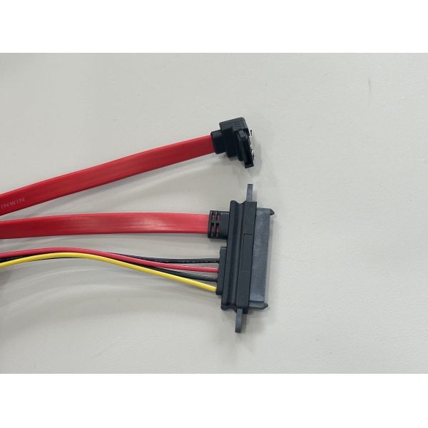 SATA data power connector cable harness, right angle 7+15 pin to 4 pin wire terminal, twisted power cable for server HDD SSD signal transmission customization