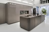 Modifique a los armarios de cocina para requisitos particulares modulares modernos con el golpecito del fregadero y los gabinetes superiores