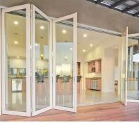 Heavy Duty White Frame Aluminum Glass Bifolding Patio Sliding Door