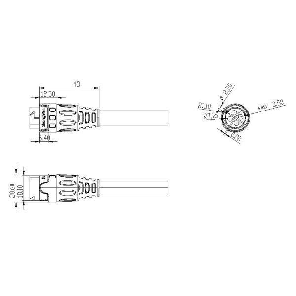 Push Pull IP67 Power Connector 3 Pin Male Plug Connector M19 Series