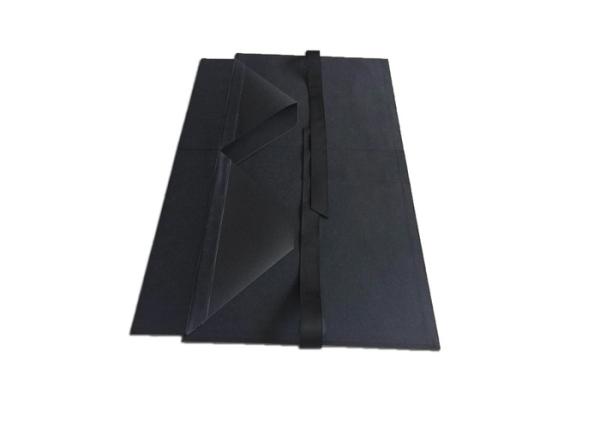 Personalized Logo Folding Gift Box Black Ribbon For Woman Address Packaing