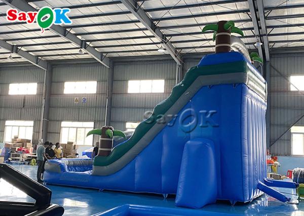 Deslizes de salto de palmeira de jardim sob medida Deslizes de água infláveis com piscina de salto