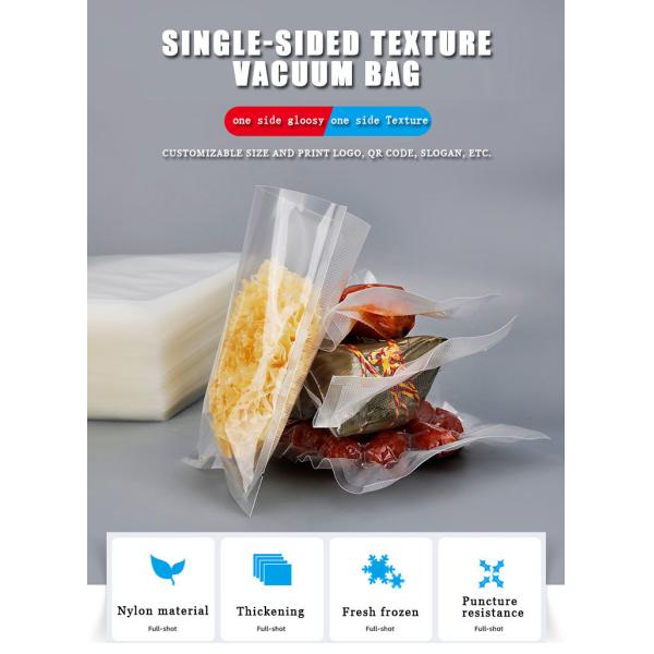 Bolsas de vacío de nylon transparente de retorte laminado sello de tres lados