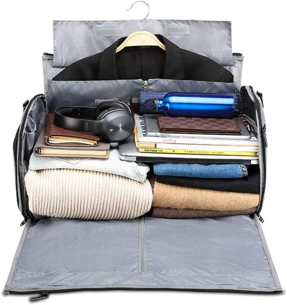 Costume Rolling Duffel Bag With Garment Rack Shoe Compartment 51X30X31CM