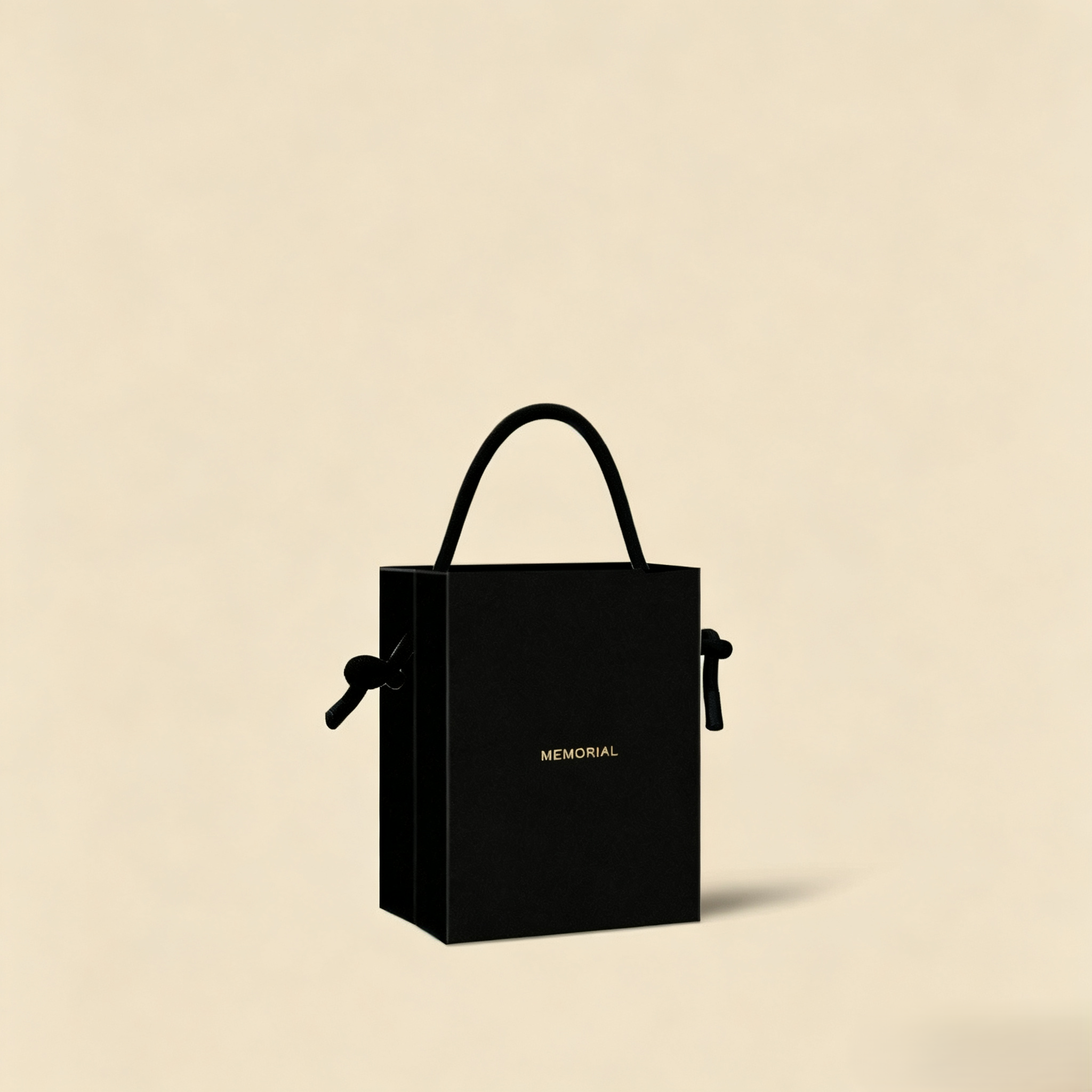 Handheld Rigid Paper Gift Box with Knotted Rope Handle for Luxury Packaging