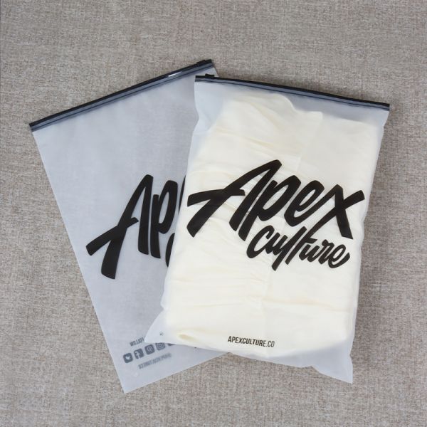 Zhihe Custom Printing Biodegradable Eco-Friendly Black Poly Bag Frosted Plastic Packaging for Shoes & Garments for Hot Stamping
