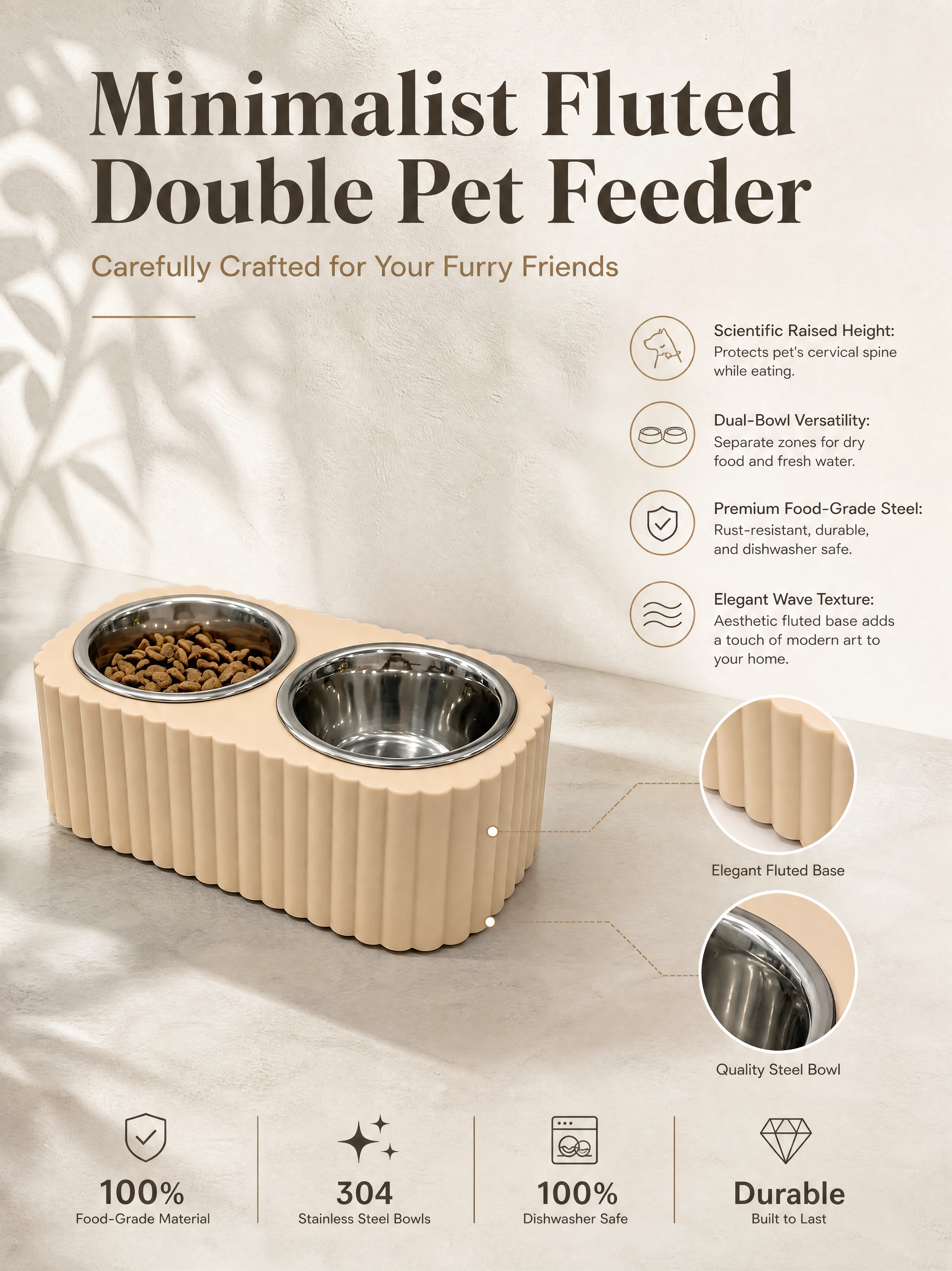 Blue Vertical Pet Feeding Stand Aesthetic 3d Printed Cat Accessories
