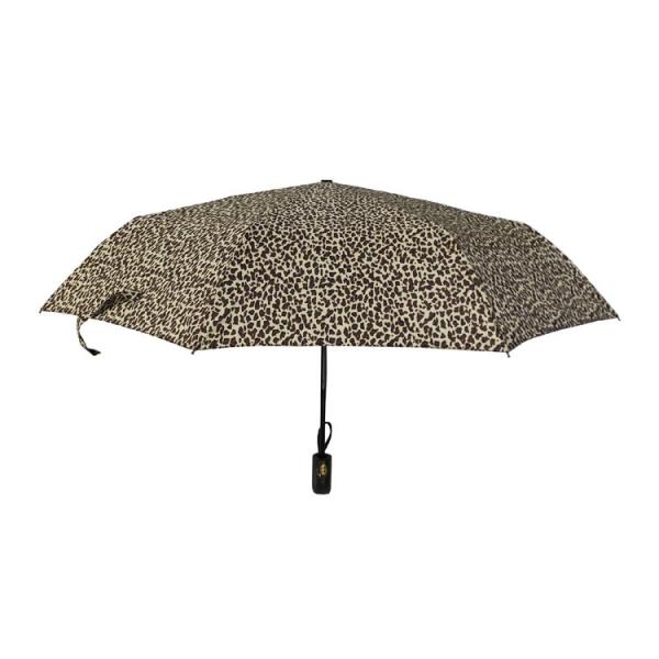 190T guarda-chuva de dobramento do poliéster 3 com teste padrão do leopardo