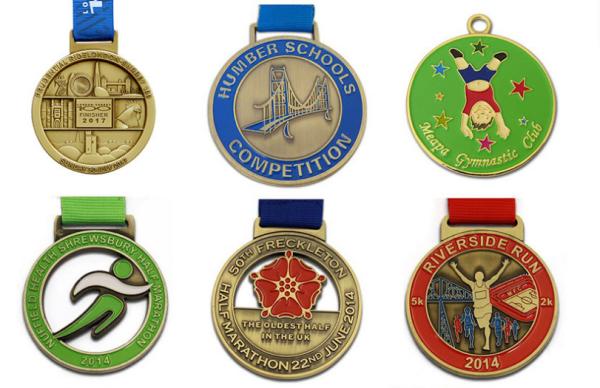 3D Logo Metal Sports Medal Engraving Medal with Colorful Ribbon,High Quality Medallion Die Cast Enamelled Metal