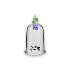 Plastic Vacuum Curve Shape Hijama Cup Class I ABS Material from CHIMEI 118-L150 4.5cm