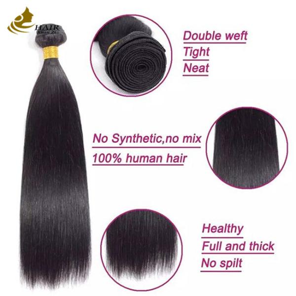 No Shedding Virgin Human Hair Straight Hair Weft Machine Double Weft