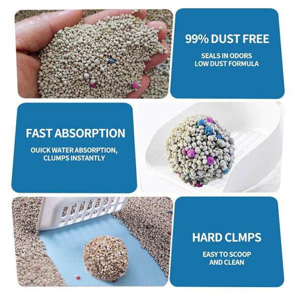 Pet Product Supply Low Tracking Clumping Kitty Litter Affordable Bentonite Cat Litter Sands Dust-Free Odor Control Pet Supply