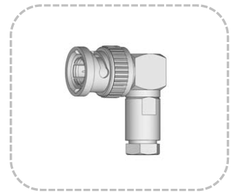 Right Angle BNC Male To BNC Female Connector L-shaped RoHs CE Certification