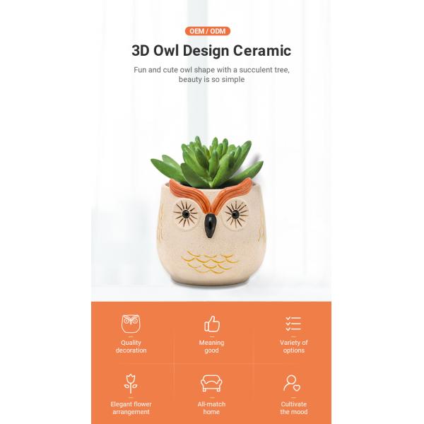 24 дюйма 6 дюймов 16 дюймов Керамические цветочные горшки 3D Уникальная Сова Красивые цветы Сочные горшки Режим