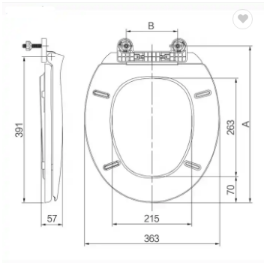 Polypropylene Material Bidet Seat Cover with Double Nozzles and Soft Close for Sanitary Ware