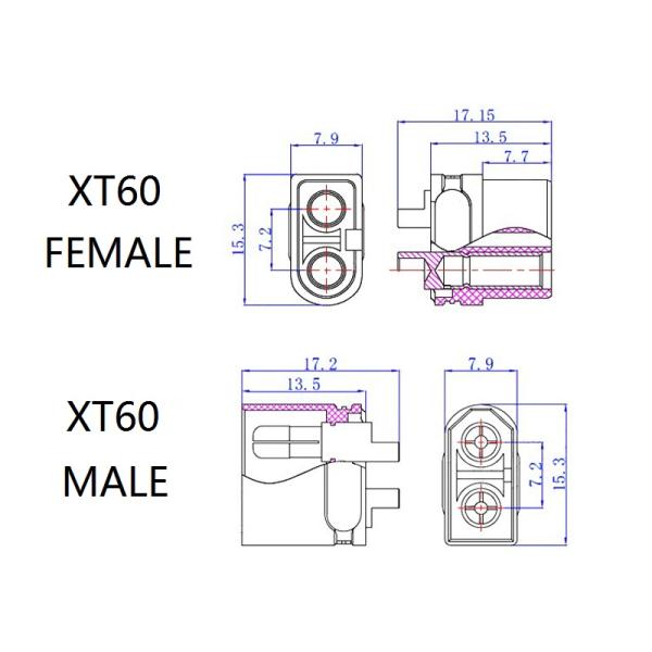 Белый ODM OEM Wire Harness с XT60 Female до 4,0 мм Банановый плагин Мужской батарейный провод