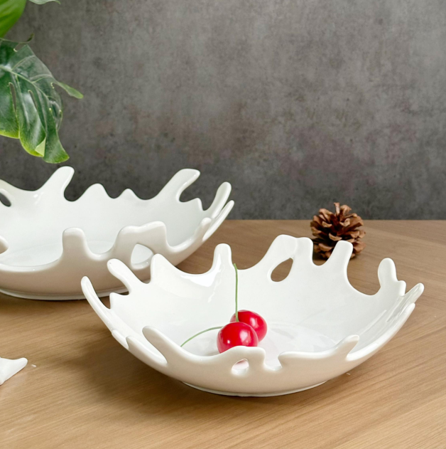 spray shaped Ceramic bowl Ceramic tableware for family hotels, made of high-quality ceramics, fashionable household items