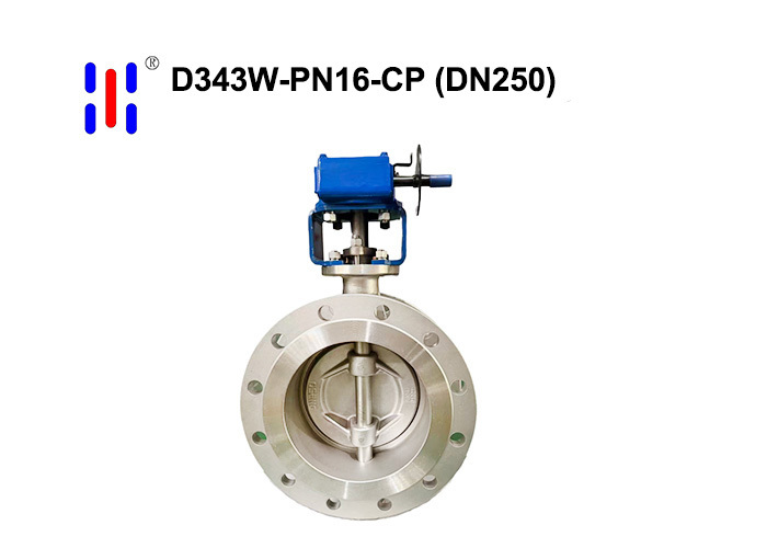 DN250 PN16 Flanged Carbon Steel Body 304 Disc Triple Offset Butterfly Valve
