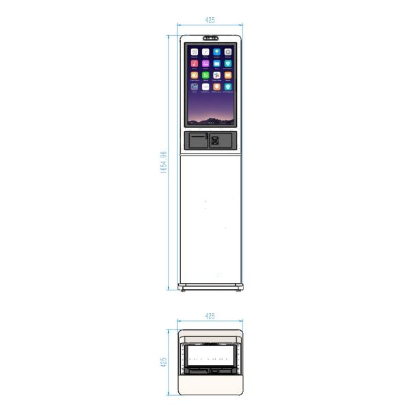 23.6 Inch Floor Standing Member Self-Ordering Terminal for Self-Service Android Touch Screen System for Queue Management Shopping Malls