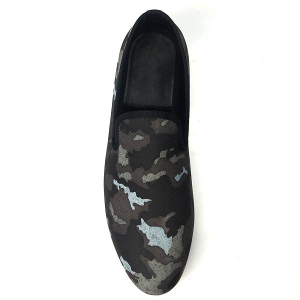 Embroidered Mens Black Suede Loafers Shoes Luxury Sheepskin Dress Shoes