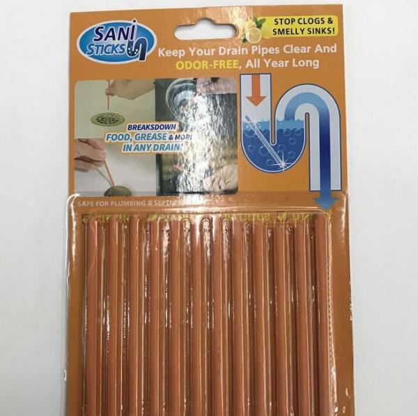 12pcs/bag Sani Pipeline Kitchen Toilet Bathtub Decontamination Rod Sticks Sewer Cleaning and Deodorizer Unscented