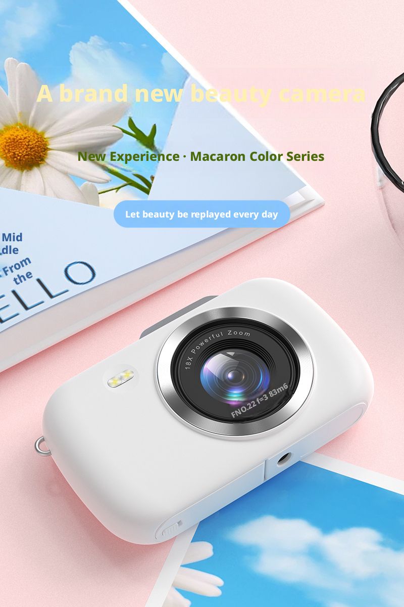 4K 64MP Optical Zoom Digital Camera 16x Electronic Image Stabilization HD Screen Auto Focus Smile Capture Compact Portable