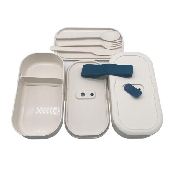 Colorful 1200ml Double Layer Eco Friendly Salad Bento Lunch Box with Bag and Cutlery