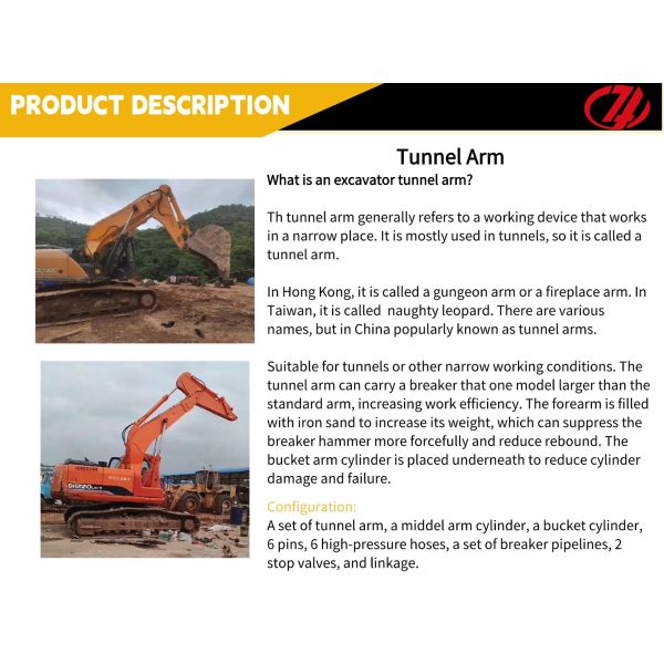 High-Performance 20-24T Excavator Tunnel Arm Shortened Arm for Excavation Basement Tunnel