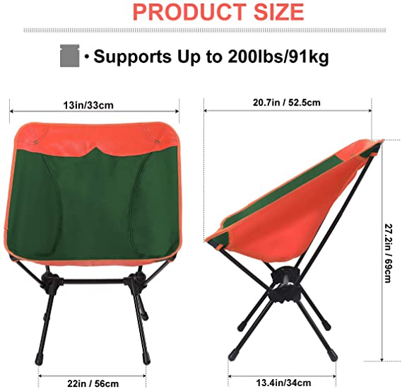 2.2 Pounds Aluminium Frame Folding Backpack Camping Chair