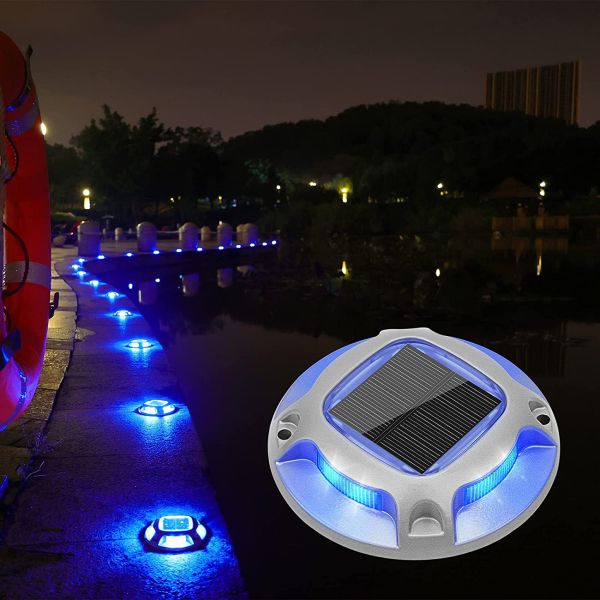 Outdoor Solar Road Stud with 6000K Daylight Alert LED and 110*22.5MM Size Waterproof Aluminum Deck Light