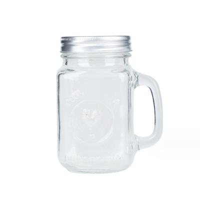 Customized 24 Oz 16 Oz Durable Glass Mason Mug With Handle