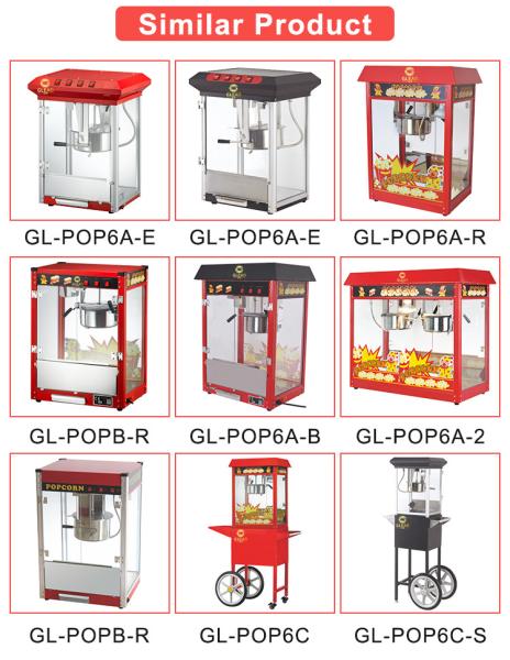16.5kg Compacto equipamento de cozinha de 1,5KW de cozinha com 220V-240V de voltagem para fácil fabricação de pipoca