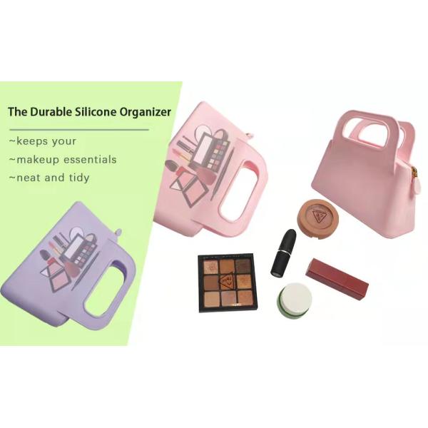 Colorful Customized Silicone Zipper Pouch for Women's Cosmetic and Toiletry Storage