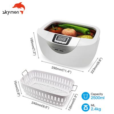 Equipamentos ultrassônicos da limpeza ultrassônica dos líquidos de limpeza das peças do líquido de limpeza ultrassônico do vegetal de fruto de SUS304 70W 2500ml