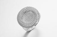 6.8g de plata esterlina anillo de círculo abierto disco Tffany anillo de círculos entrelazados