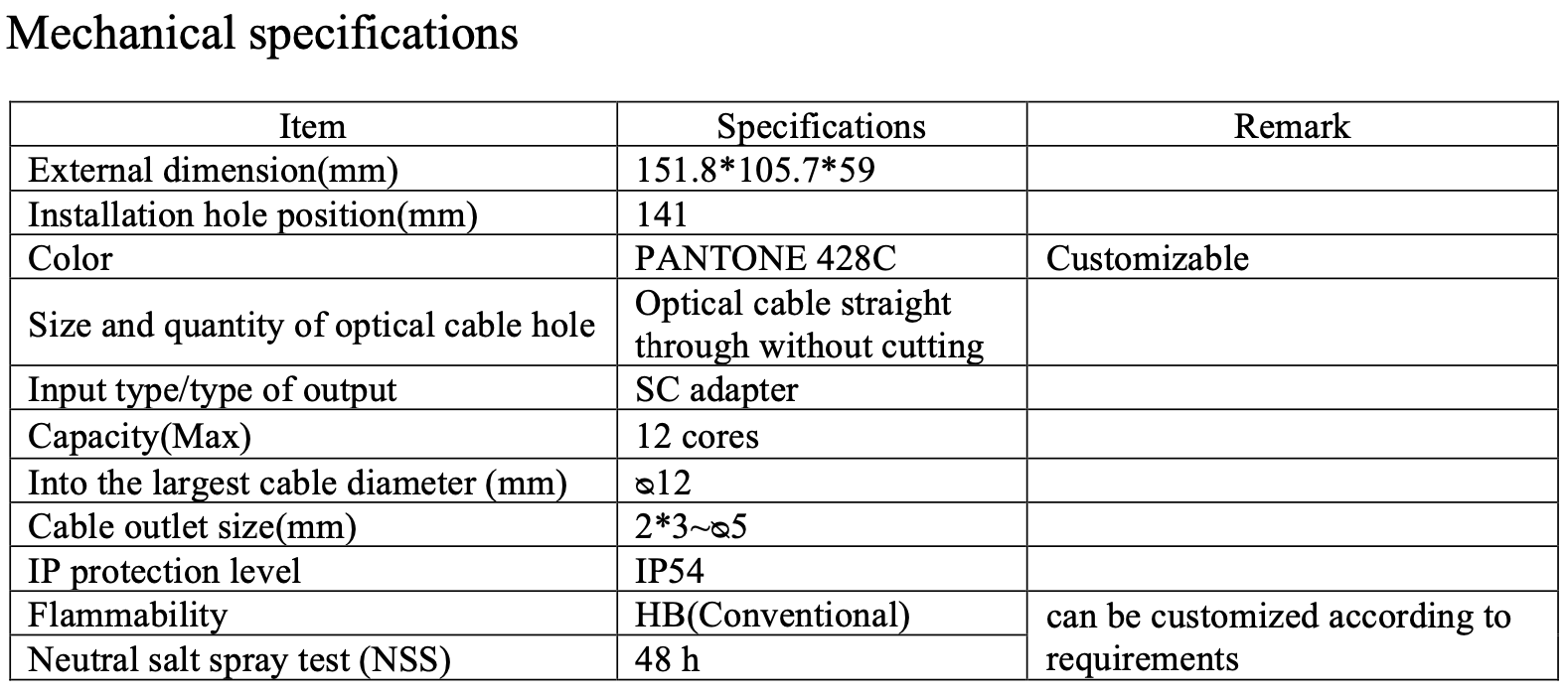 8 Core Optical Fiber Cable Distribution Box With 1x8 Splitter SCAPC